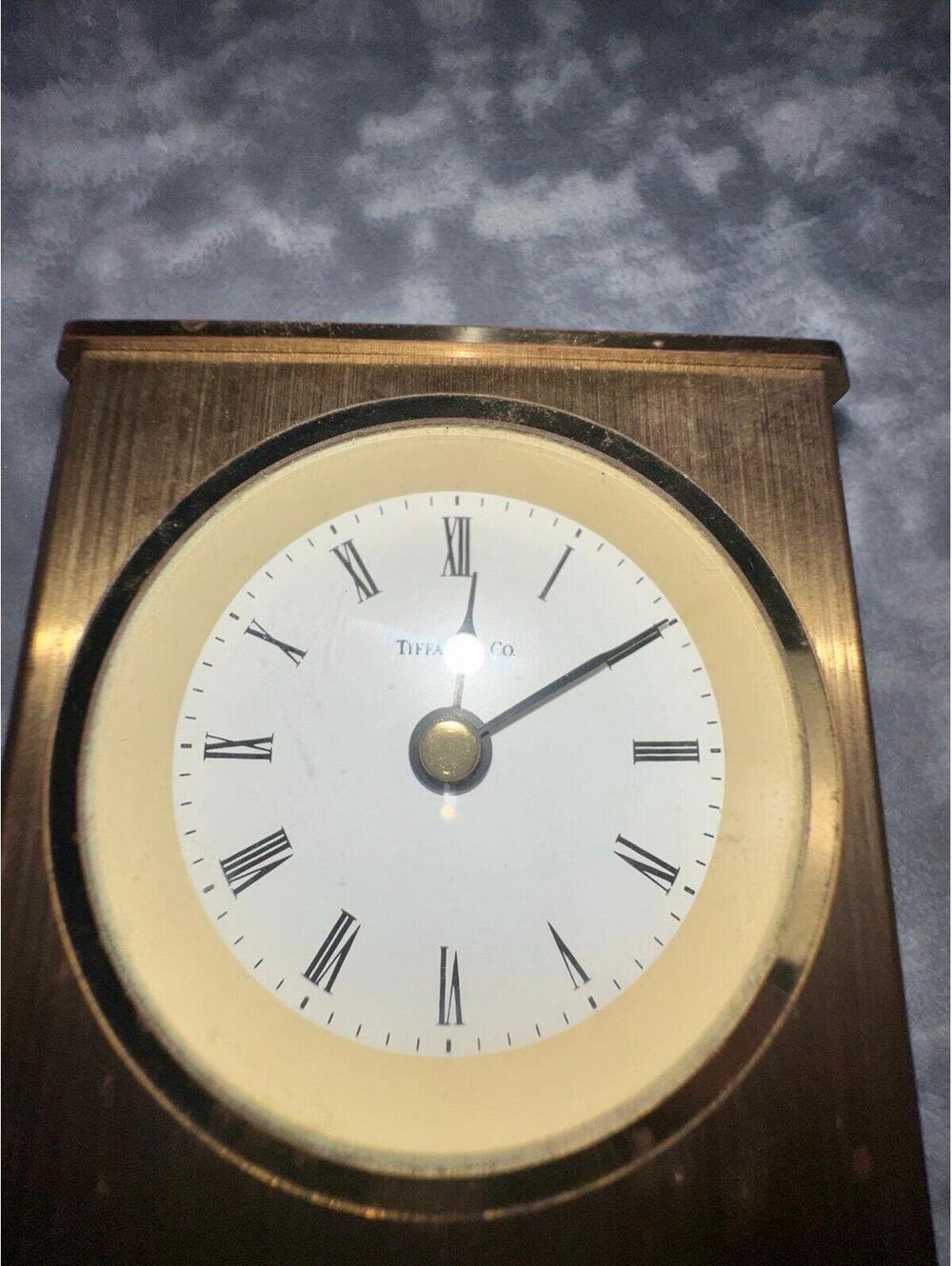 VTG Tiffany & Co. Vintage Brass Desk Clock - Picture 3 of 6